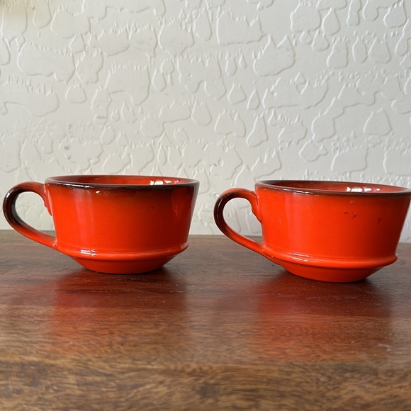 *Vintage* *NEW* Metlox Poppy Trail Red Rooster Ceramic Coffee Cup Mugs, Set of 2 - Picture 5 of 9